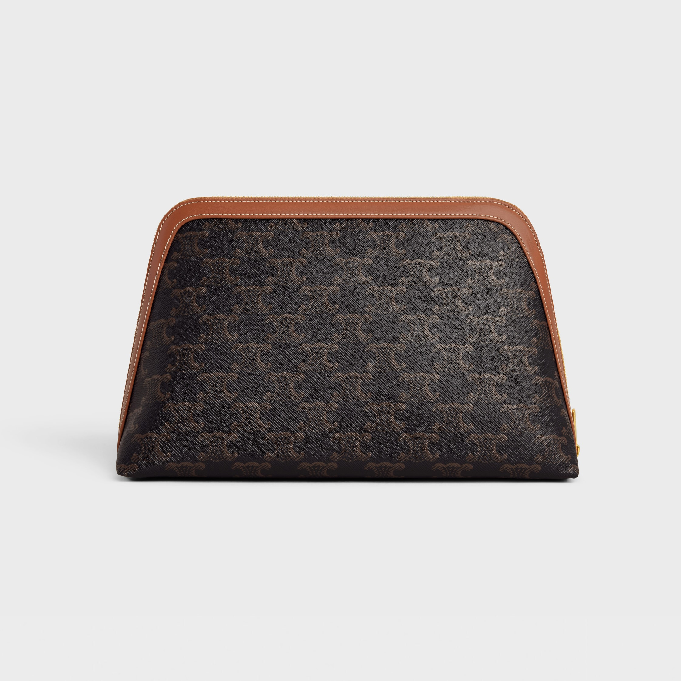 LARGE COSMETIC POUCH IN TRIOMPHE CANVAS AND CALFSKIN - 3