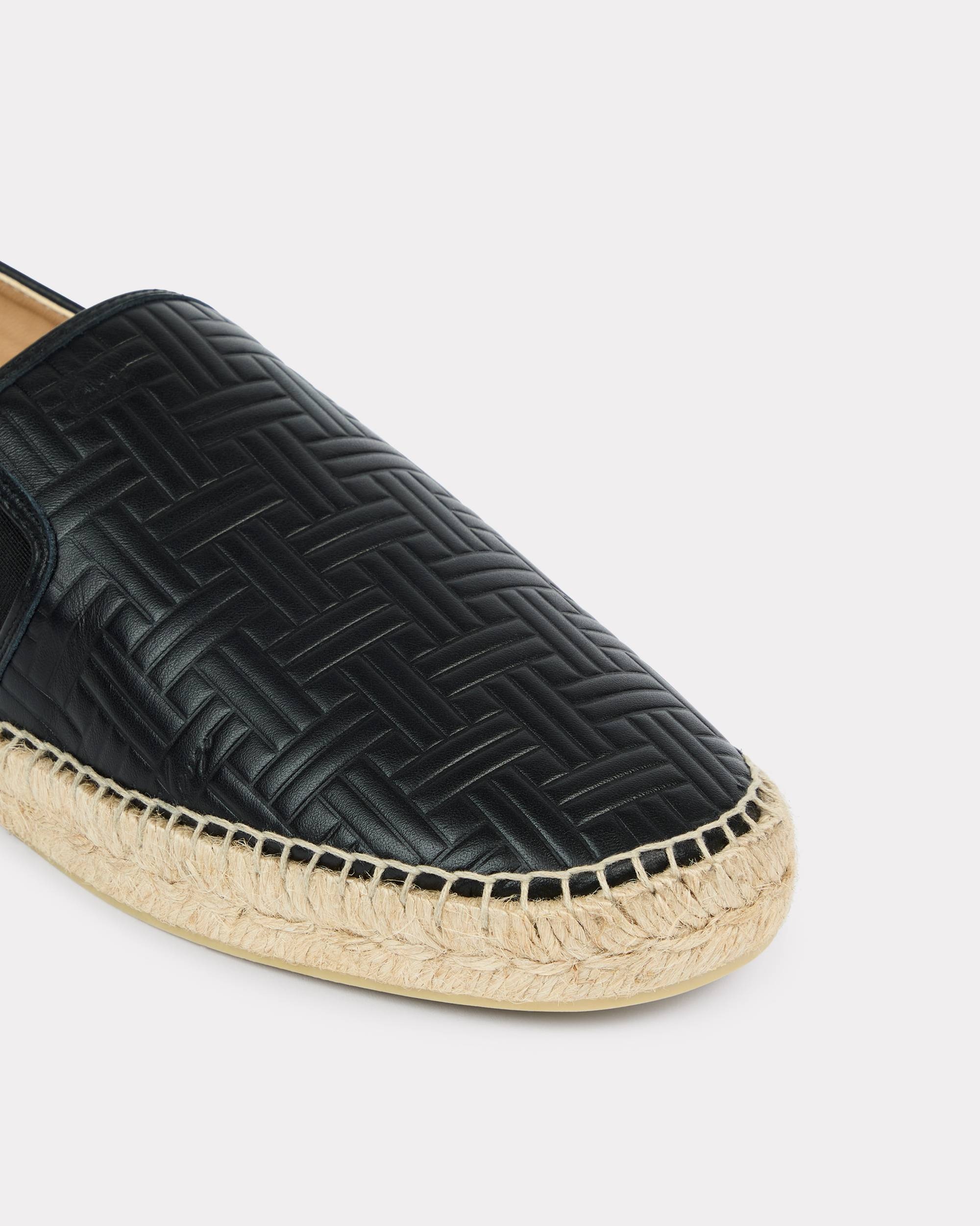 'KENZO Weave' debossed espadrilles in leather - 4