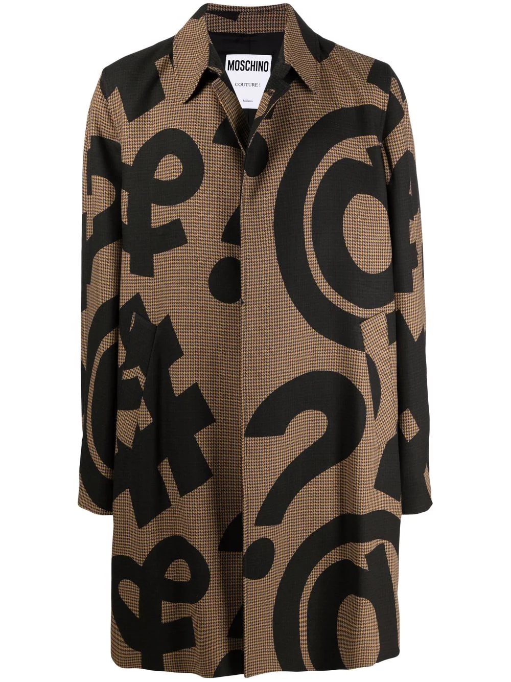 Symbols-print houndstooth coat - 1