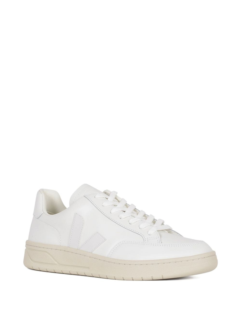 leather logo sneakers - 2