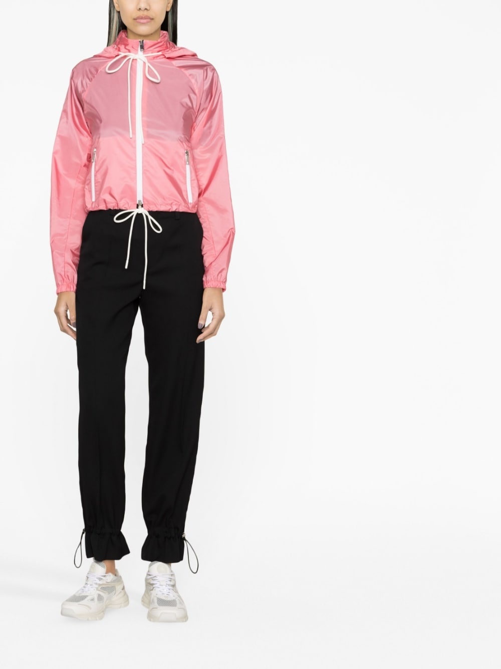 drawstring-detailed hooded jacket - 2