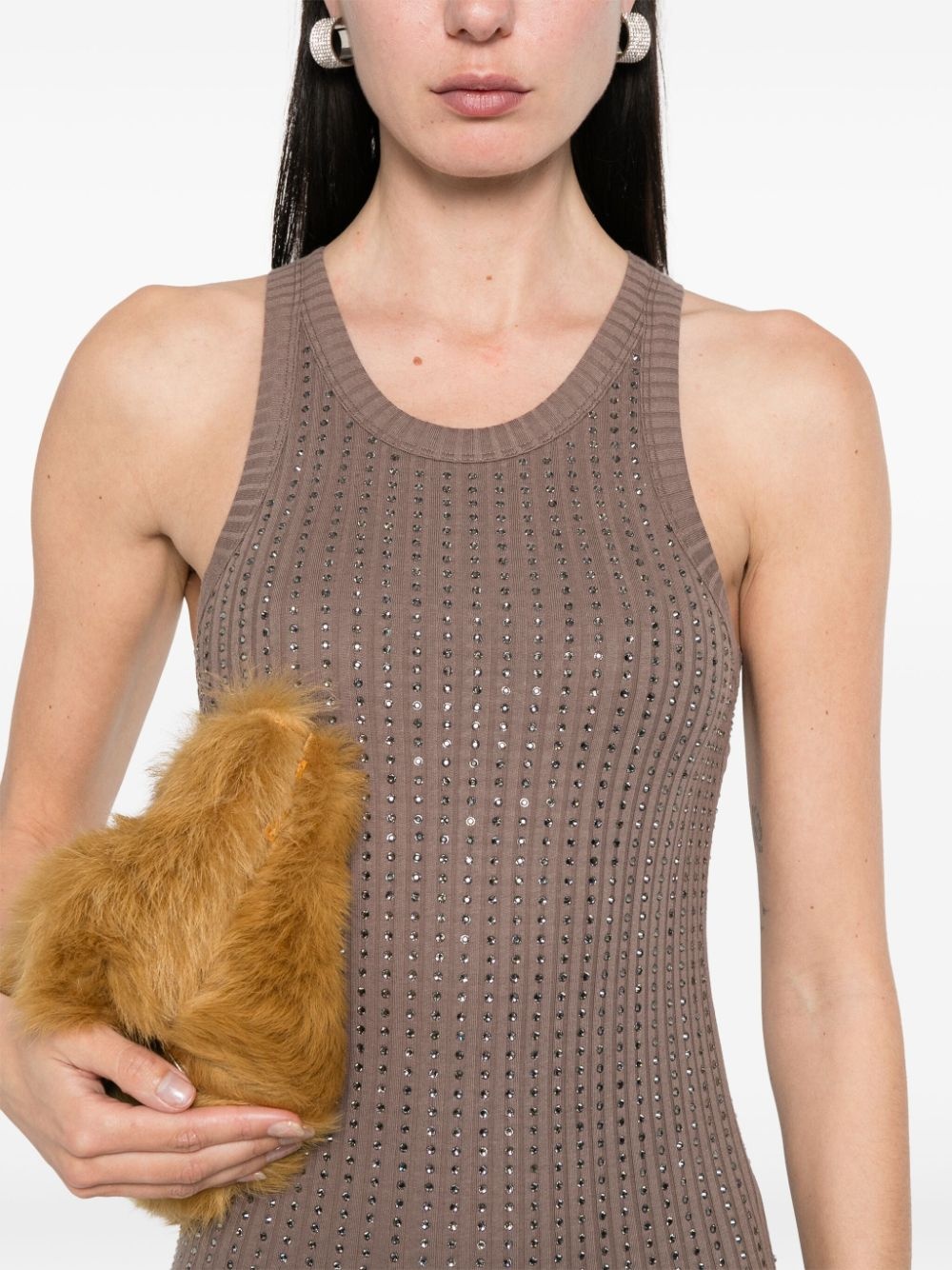 crystal-embellished mini dress - 5
