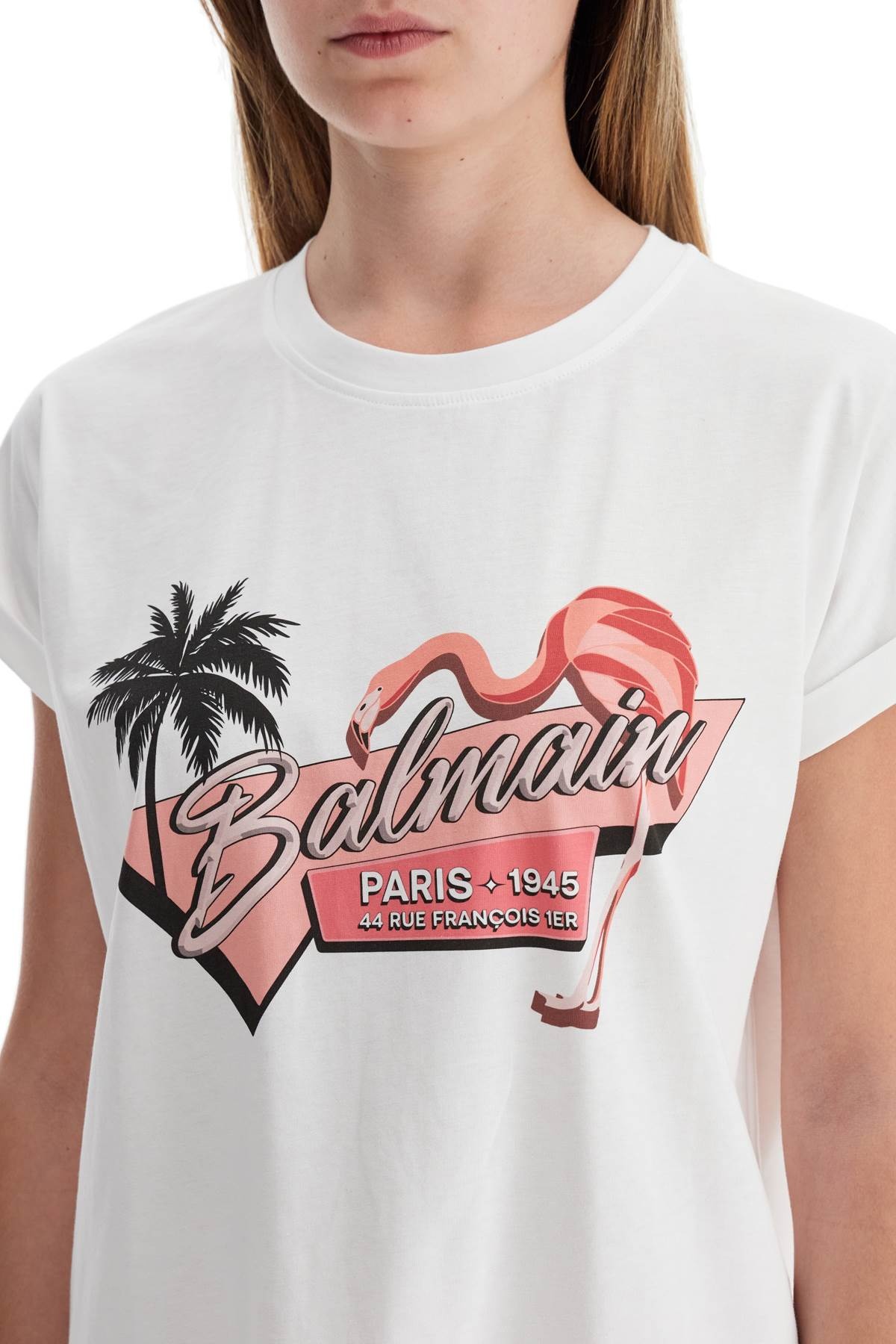 Balmain Flamingo Print T Shirt - 5