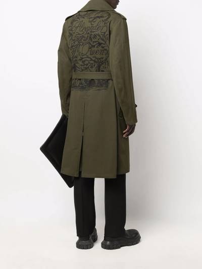 Alexander McQueen illustration-print trench coat outlook