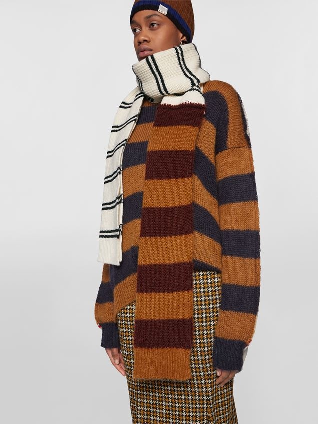 CONTRASTING-STRIPED WOOL AND MOHAIR SCARF - 2