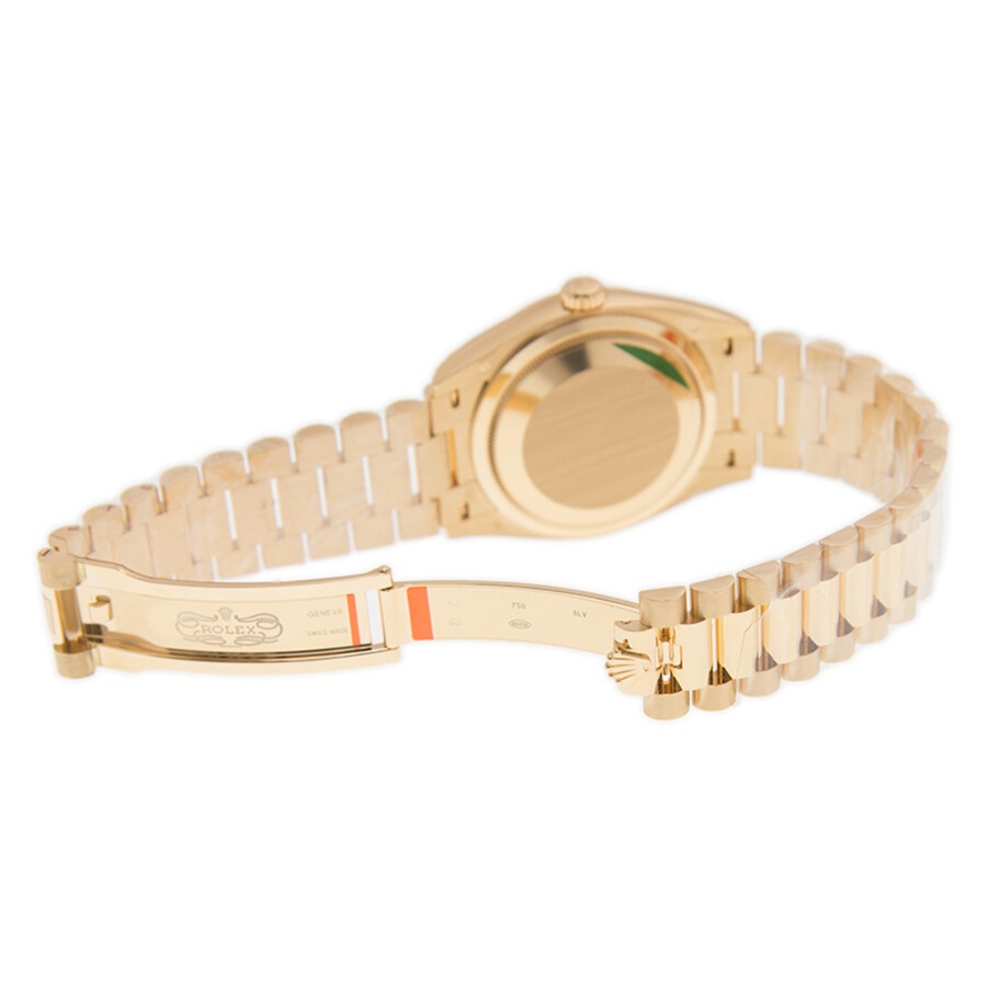 Rolex Day-Date President Yellow Gold Paved-Rainbow Automatic Chronometer Diamond Ladies Watch 128238 - 6