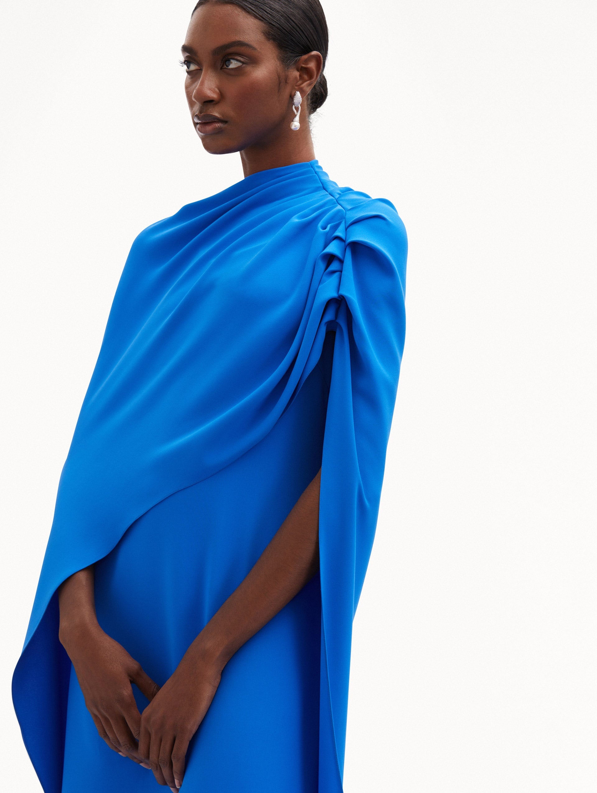 DRAPED-DETAIL GEORGETTE CAFTAN - 5