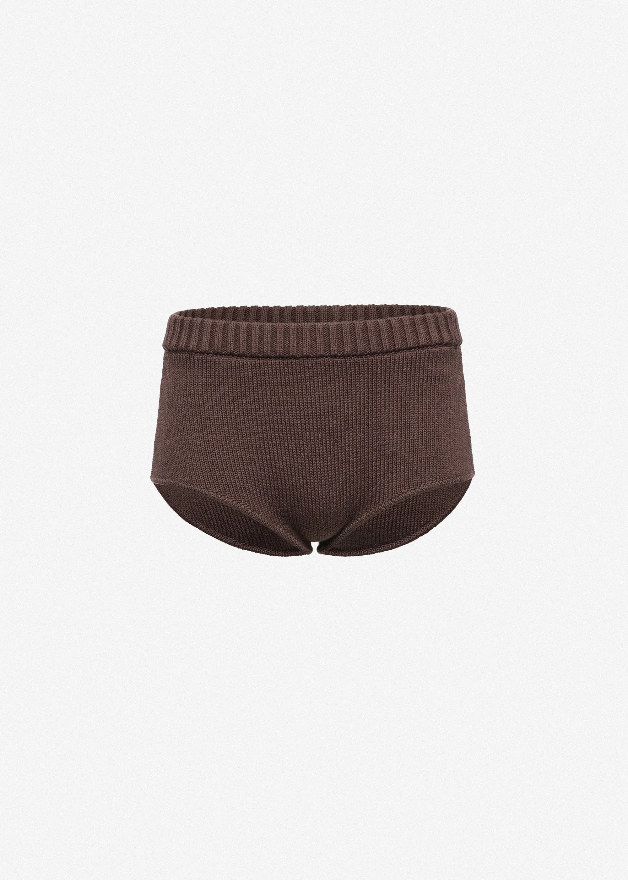 Cotton knit shorts in brown - 1