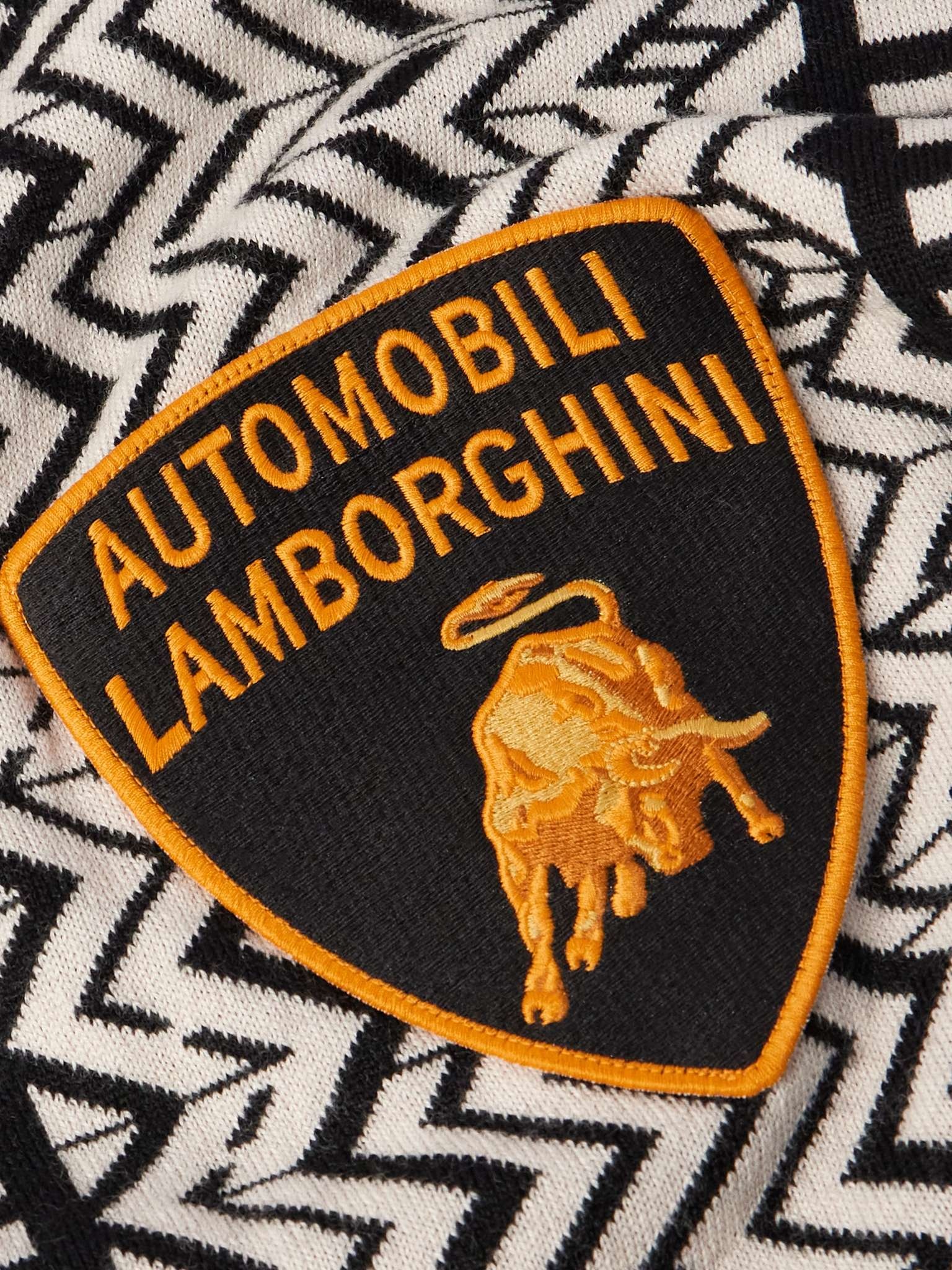 + Lamborghini Logo-Applquéd Fringed Merino Wool-Blend Scarf - 3