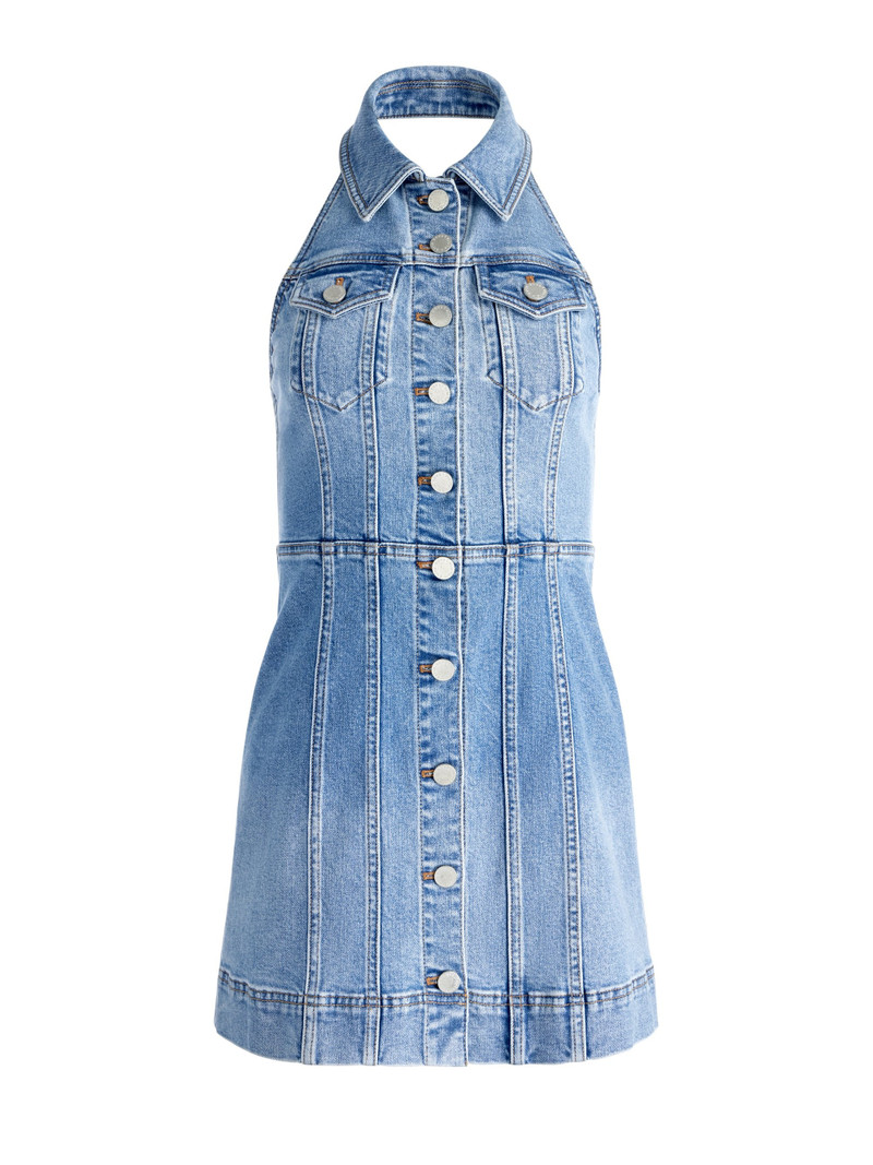 KENDALL DENIM 헬멧 미니 드레스 - 1