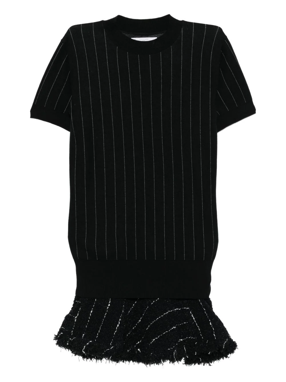 tweed-knit ruffle dress - 1