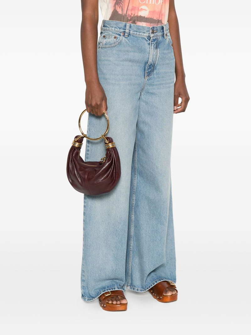 Chloé circular-handle leather tote bag outlook