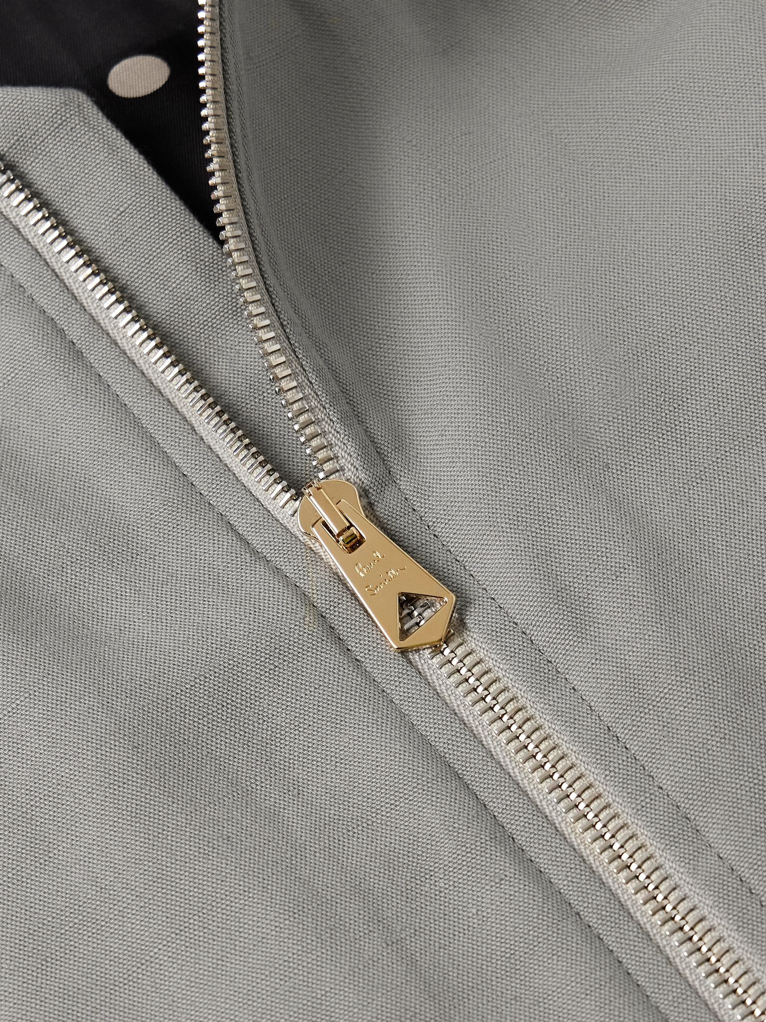 Linen, Cotton and Lyocell-Blend Bomber Jacket Gray green - 4