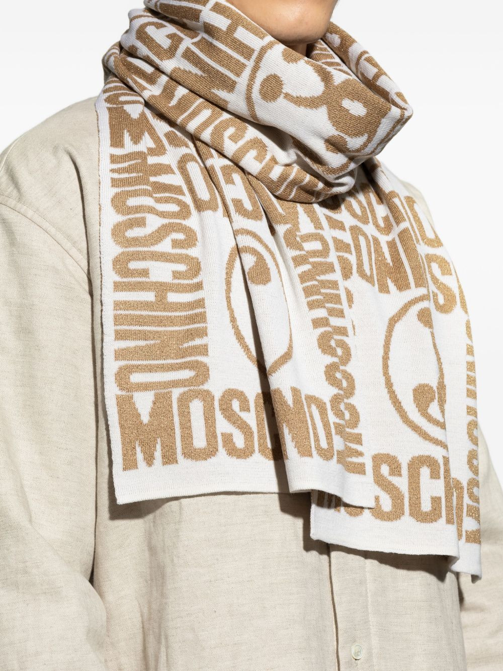 logo-patterned teddy-bear scarf - 4