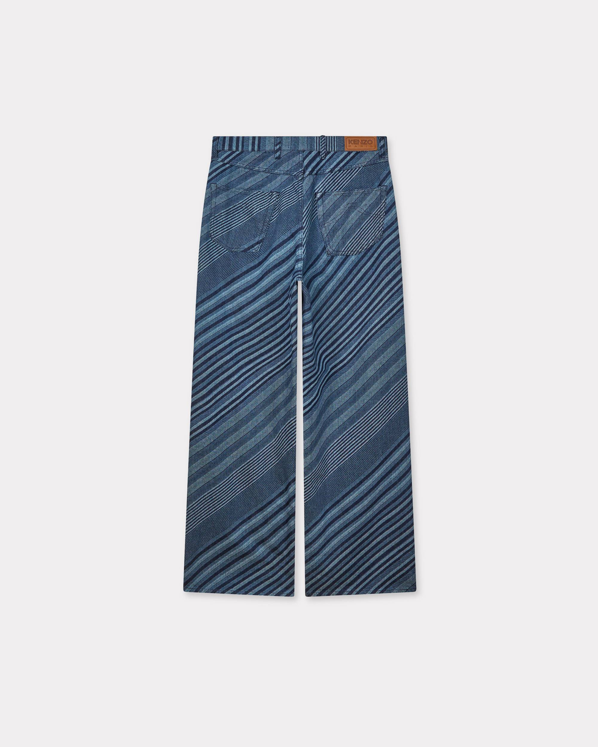 'Kenzo Diagonal Stripe' turn up wide fit jeans in Japanese denim - 2