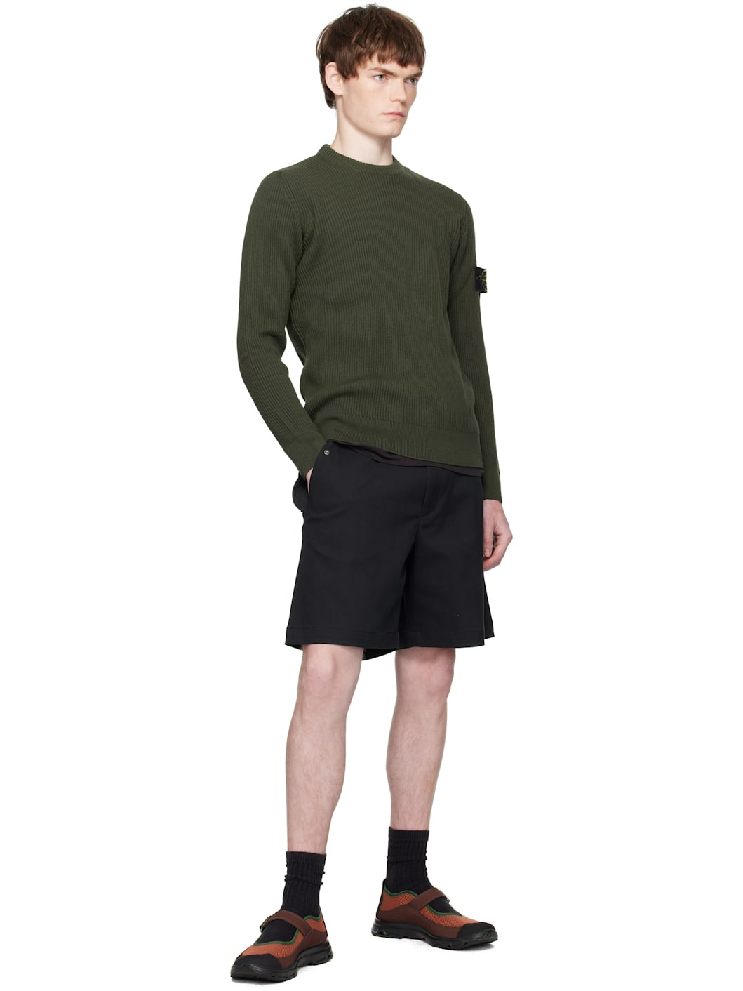 Khaki 5100053 Full Rib RWS Wool Sweater - 5