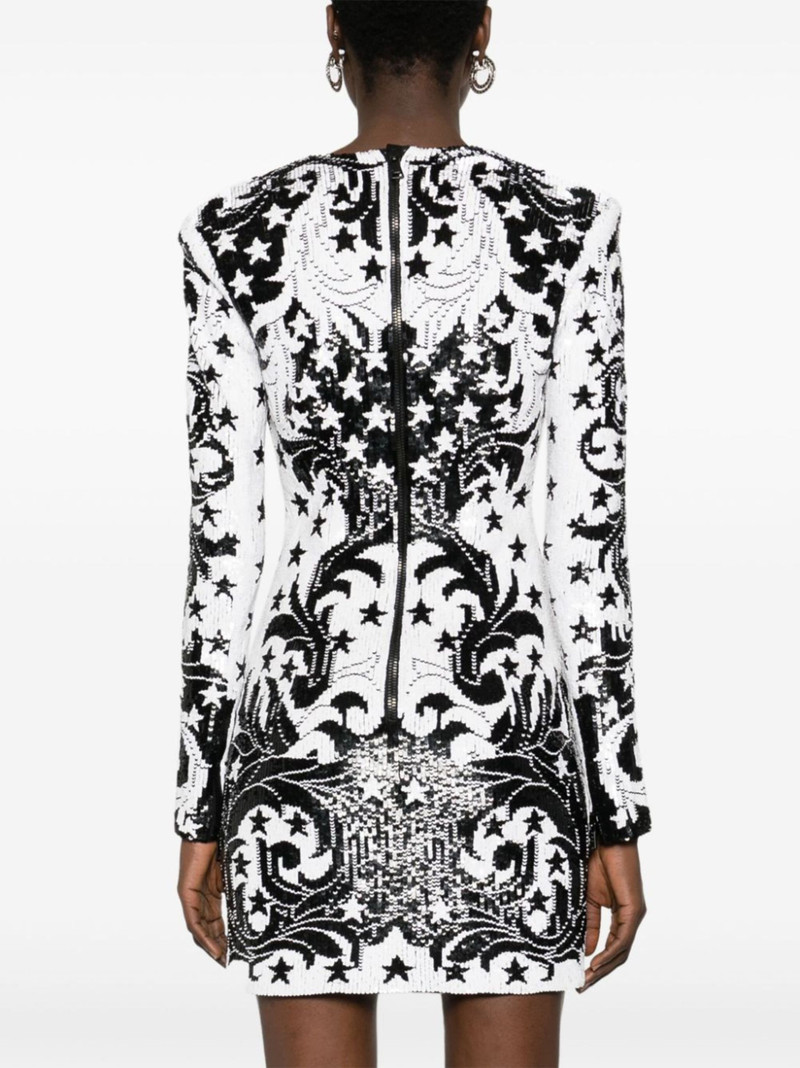 graphic-pattern sequinned mini dress 4