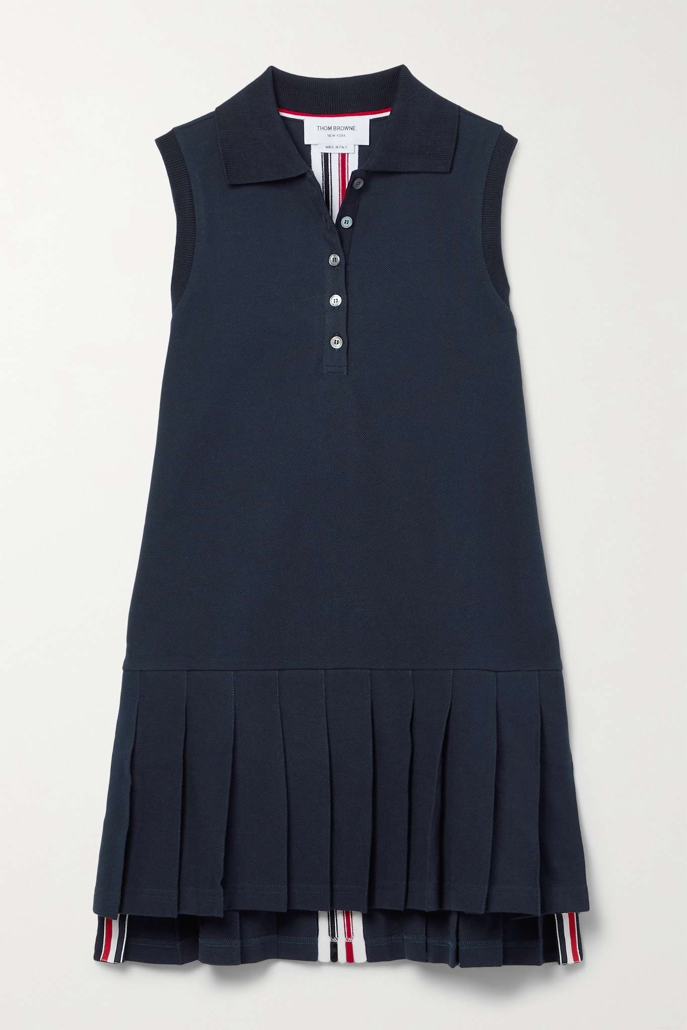 Thom Browne Pleated cotton-piqué mini dress | netaporter