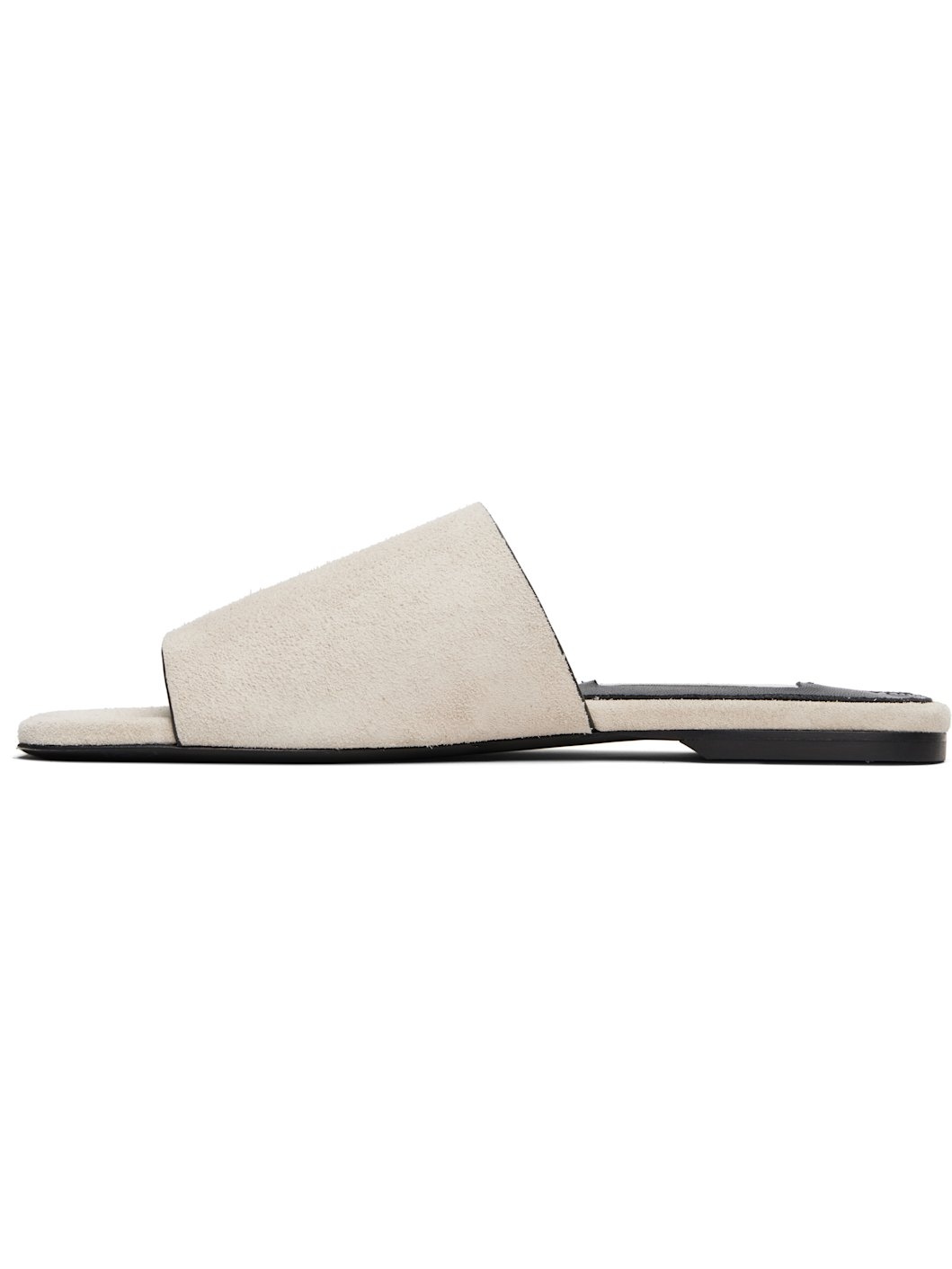 Gray Velour-Leather Bandeau Sandals - 3