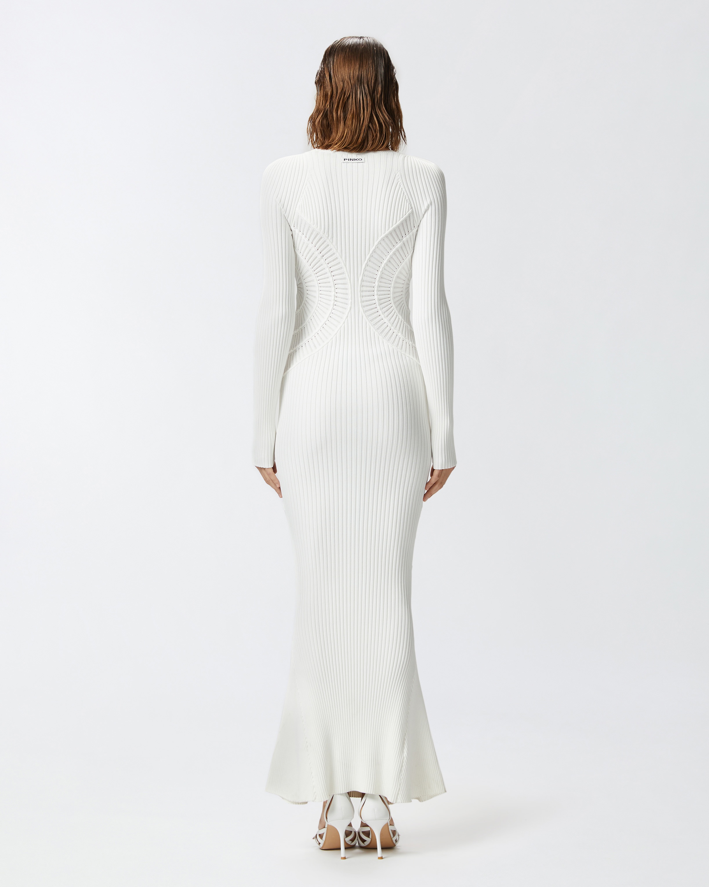 SLIM-FITTING RIBBED KNIT LONG DRESS - 4