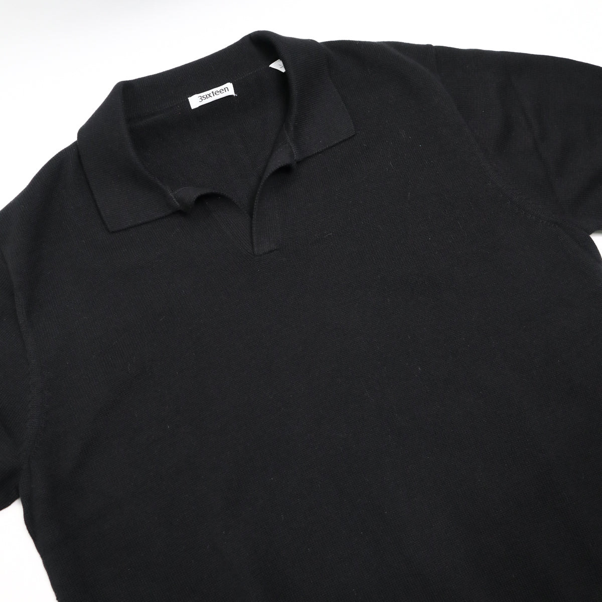 Knit Polo Black Pima Cotton - 4