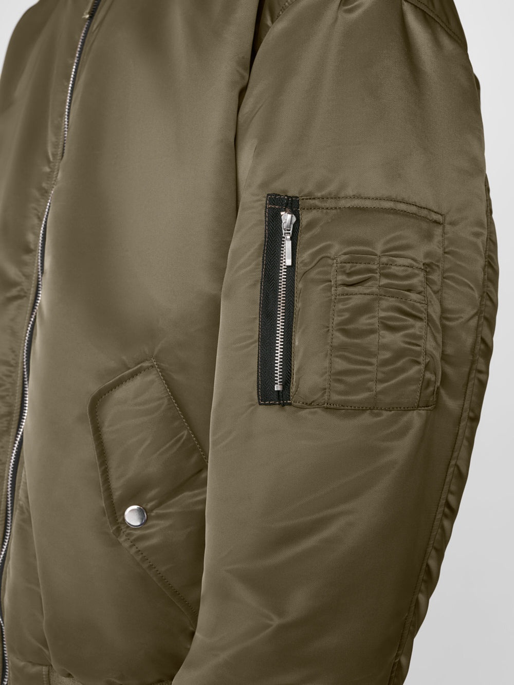 Nylon Bomber in Taupe - 4