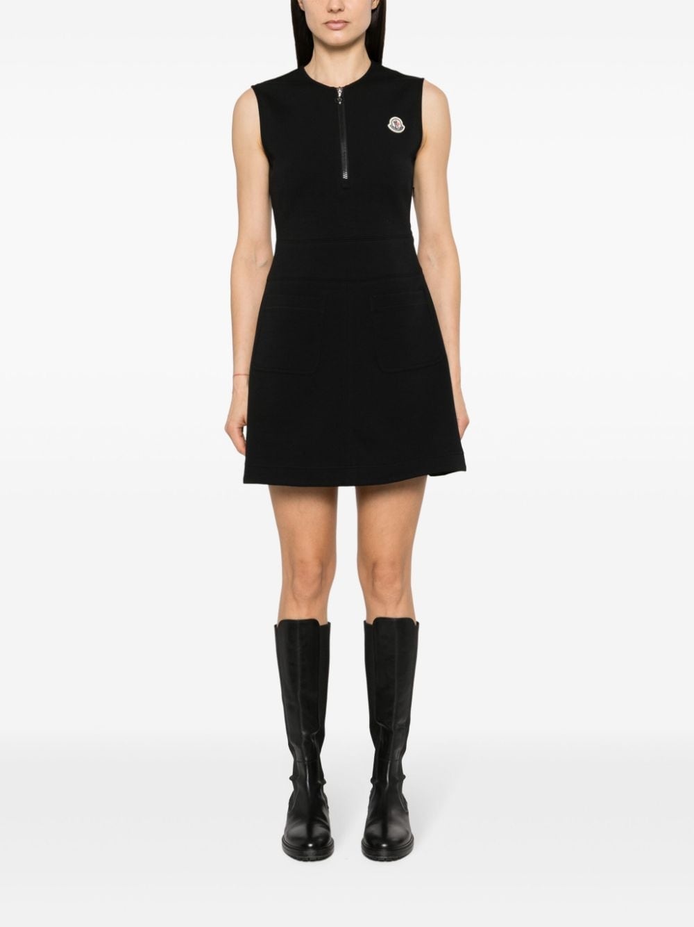 logo-patch jersey mini dress - 2