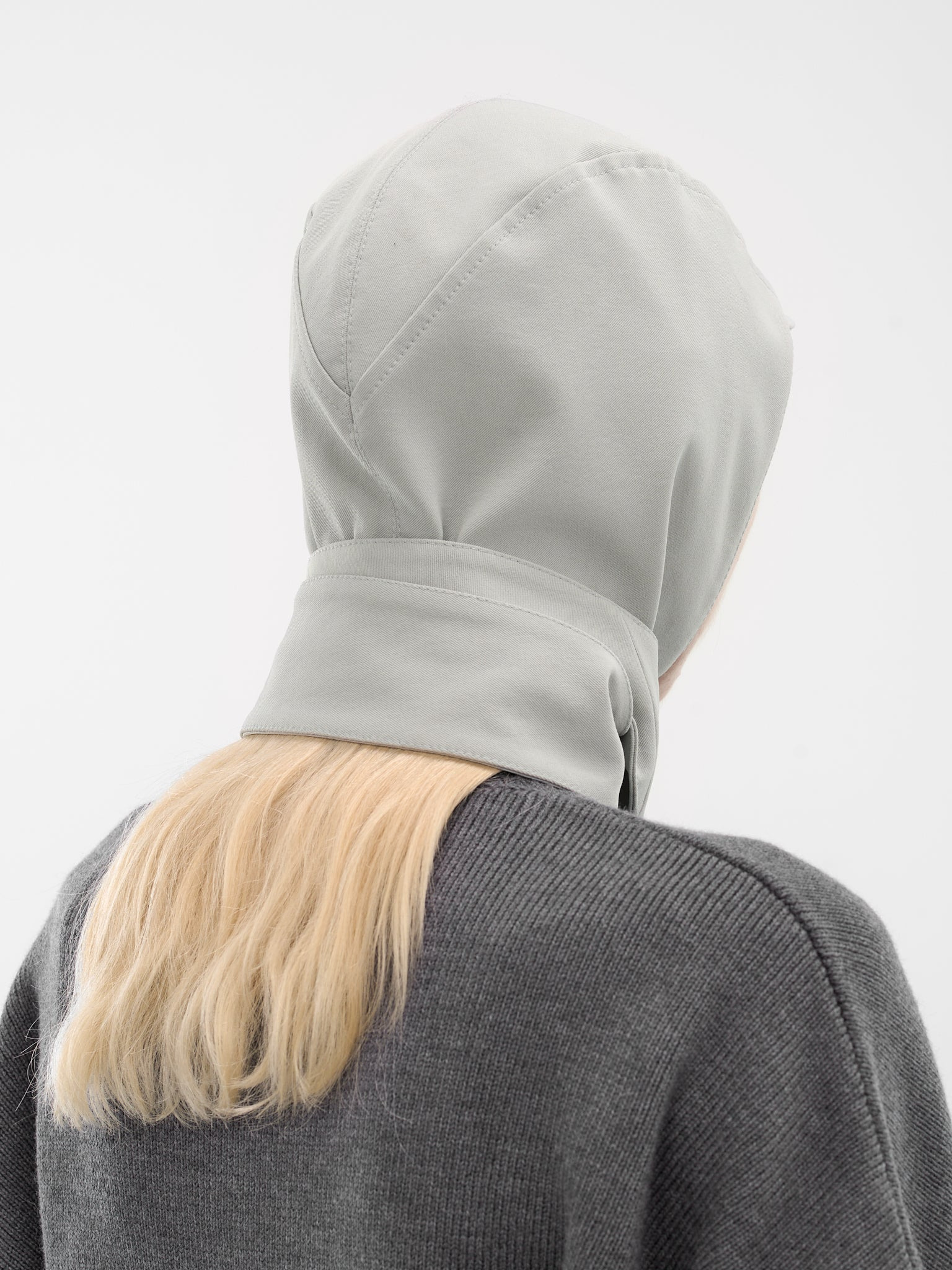 Gray Nylon Long Panel Hood - 3