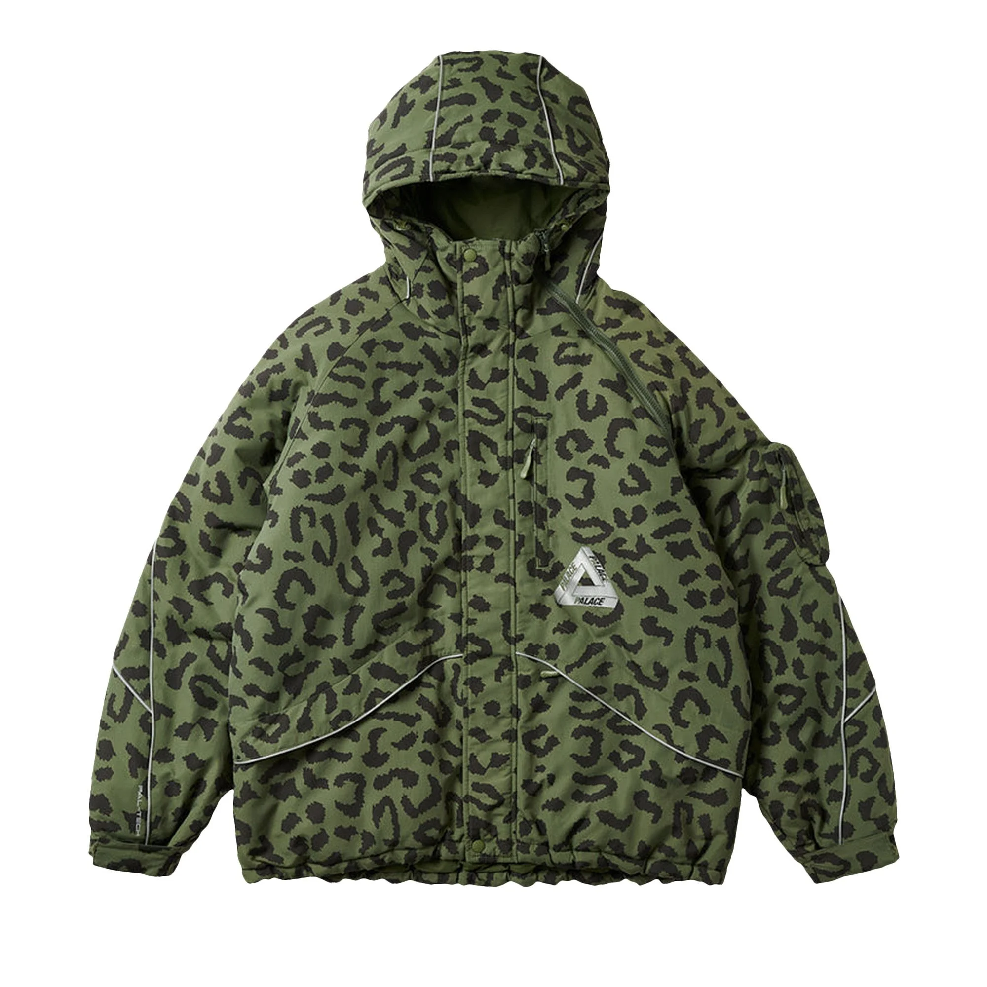Palace M-Tech Hooded Jacket 'Olive Cheetah' - 1