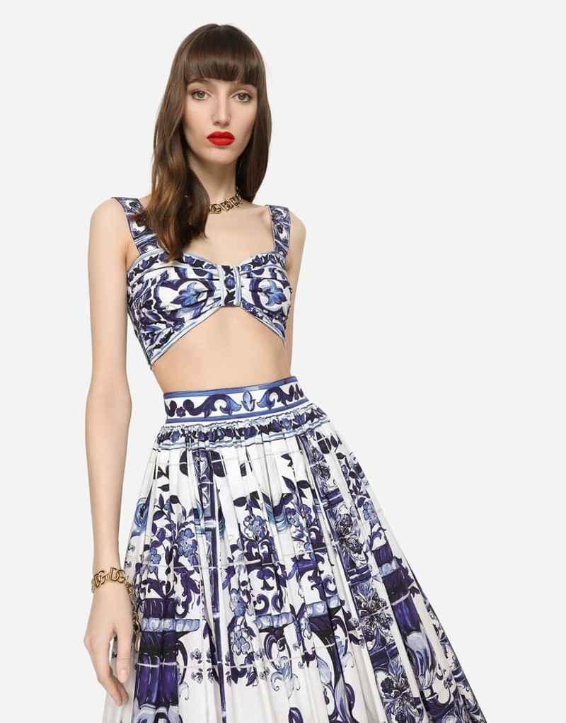 Majolica-print poplin top 5