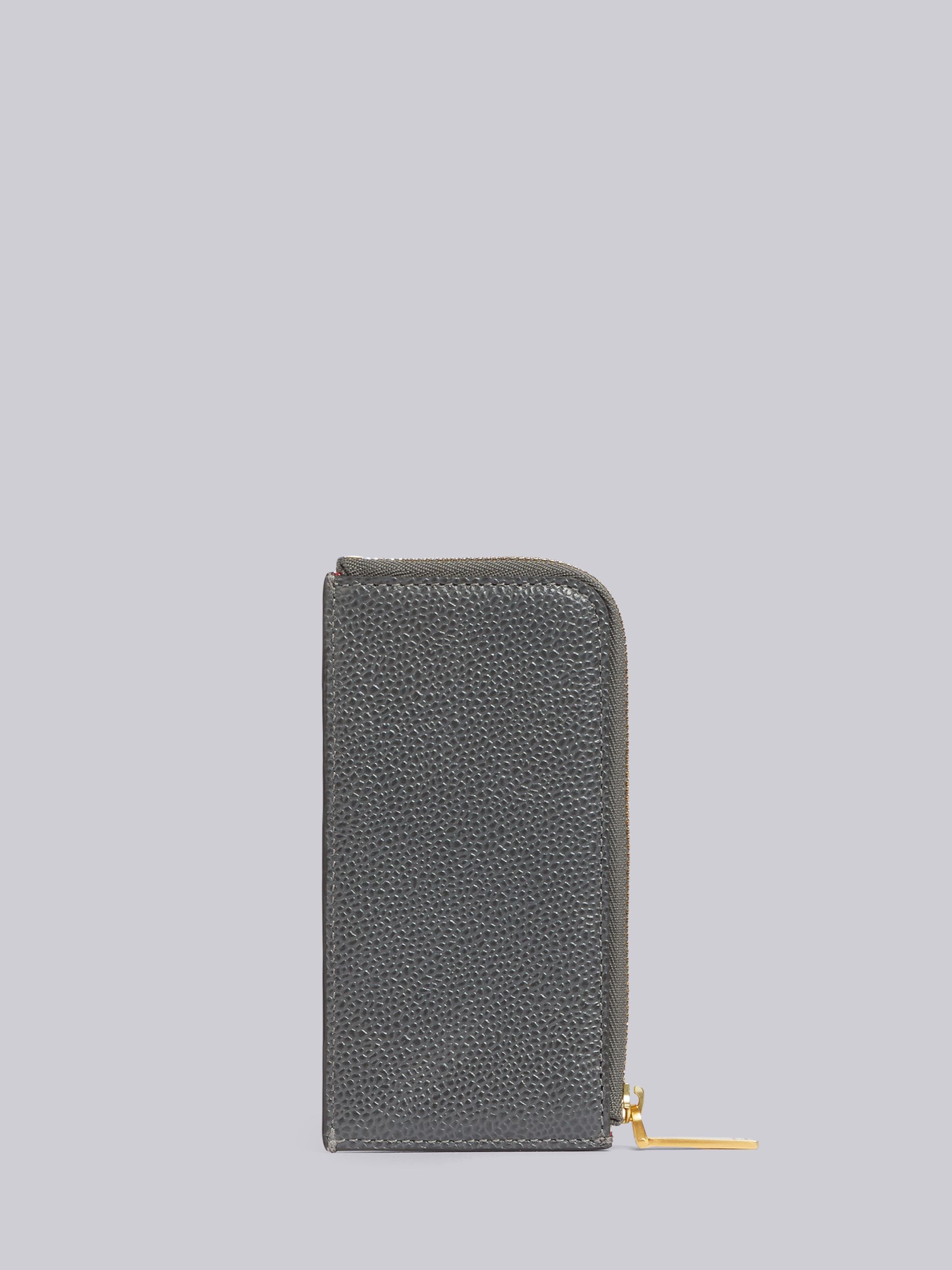 Fun-Mix Grey Pebbled Half-Zip Around Wallet - 4