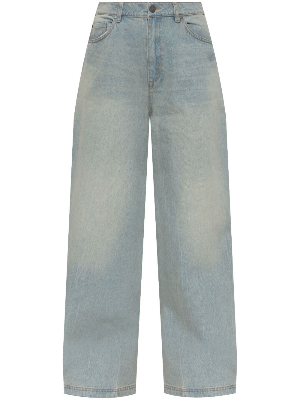zip-detail wide-leg jeans - 1