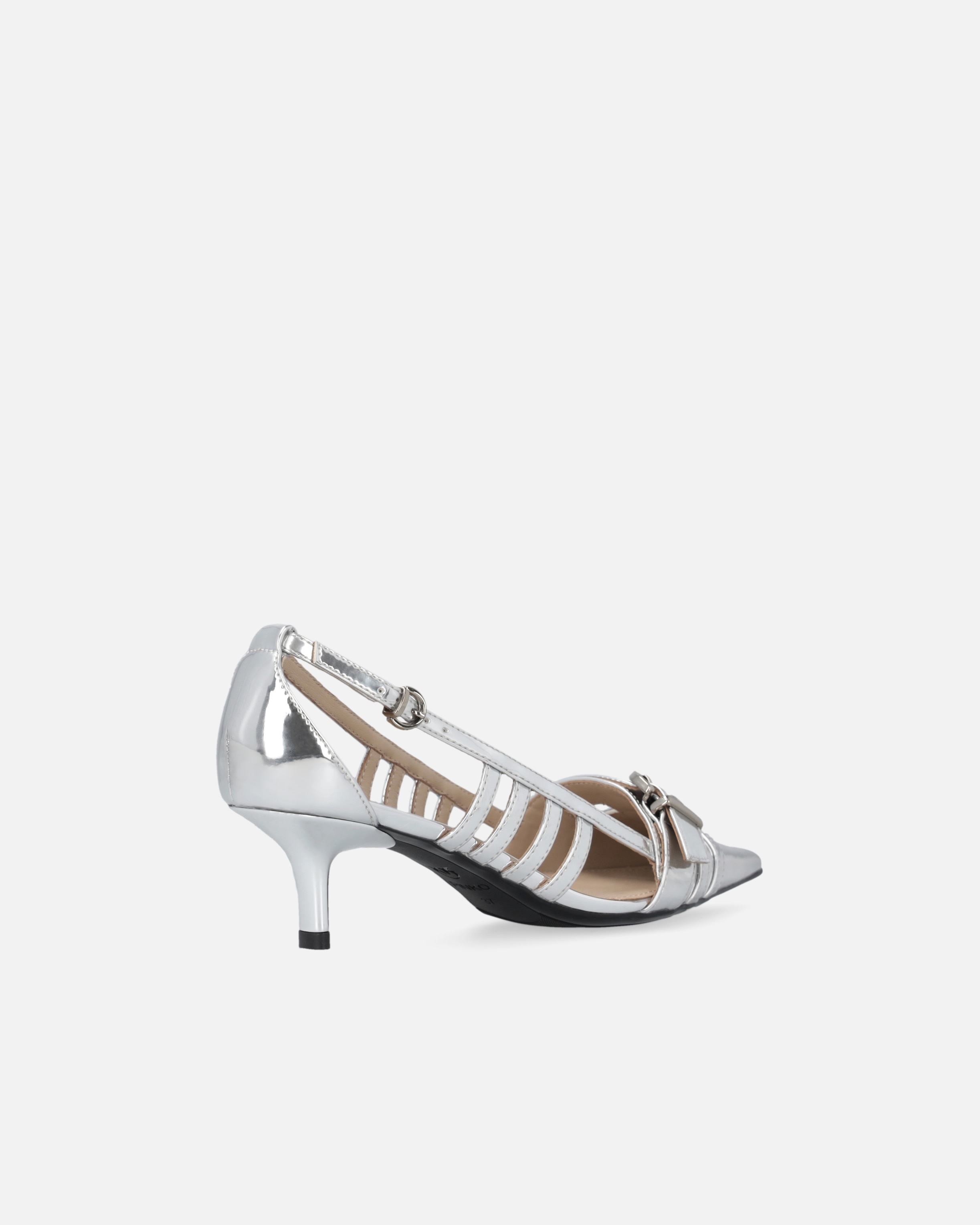 SILVER MIRRORED SLINGBACK PUMPS - 3
