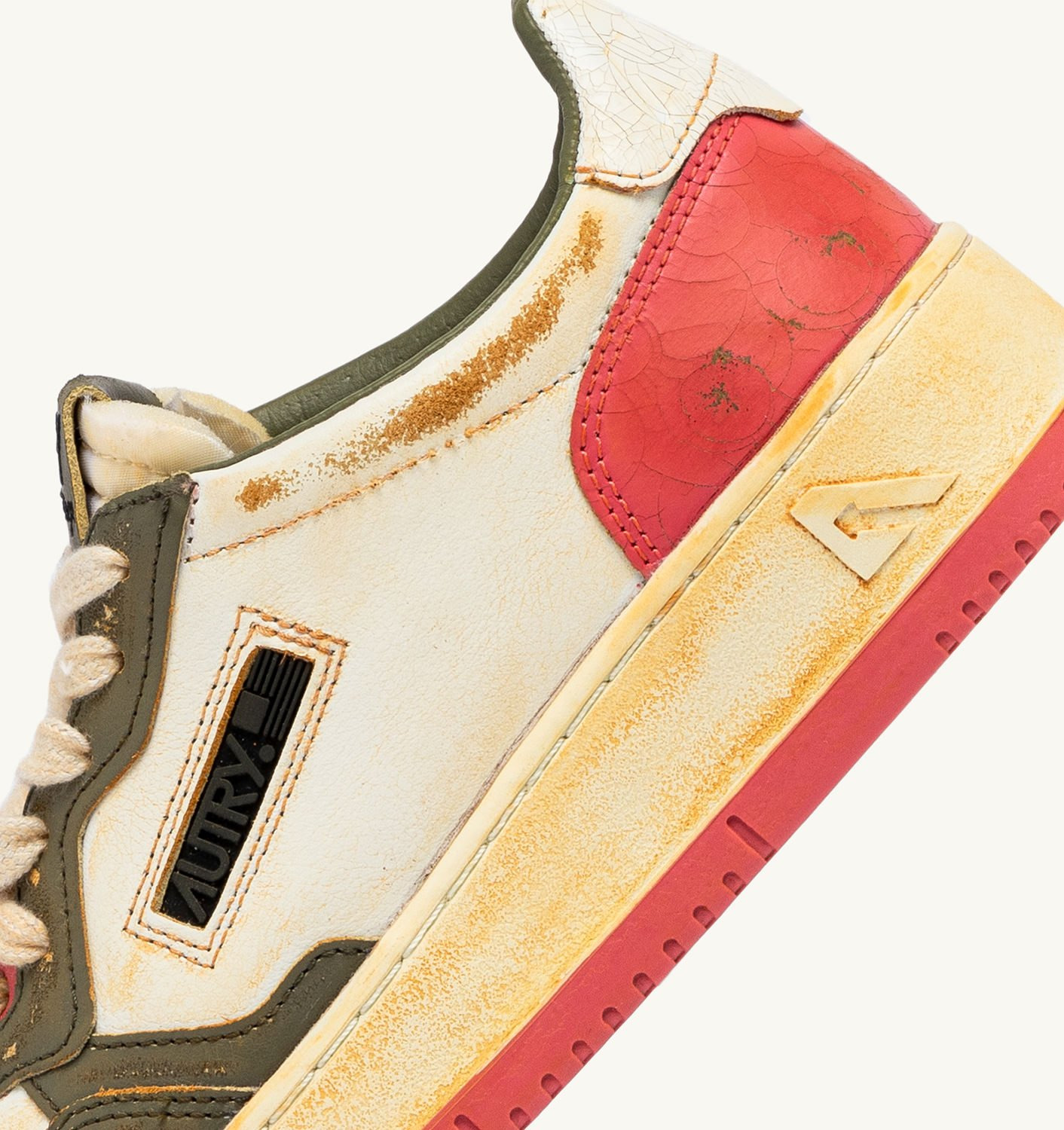 MEDALIST LOW SUPER VINTAGE SNEAKERS IN TEA-ROSE AND COVERT GREEN LEATHER - 6