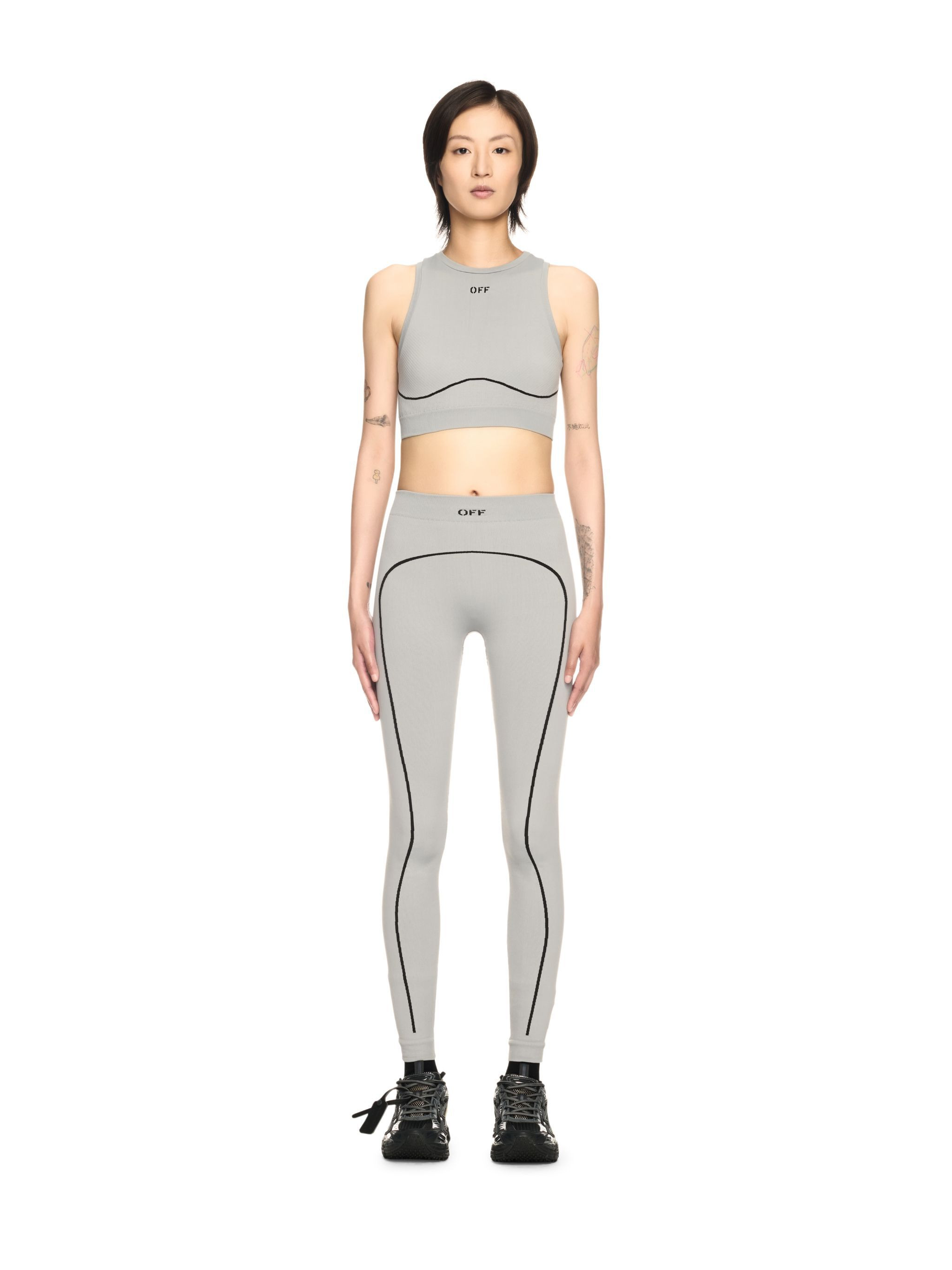 Gray Stamp Seamless Leggings - 2