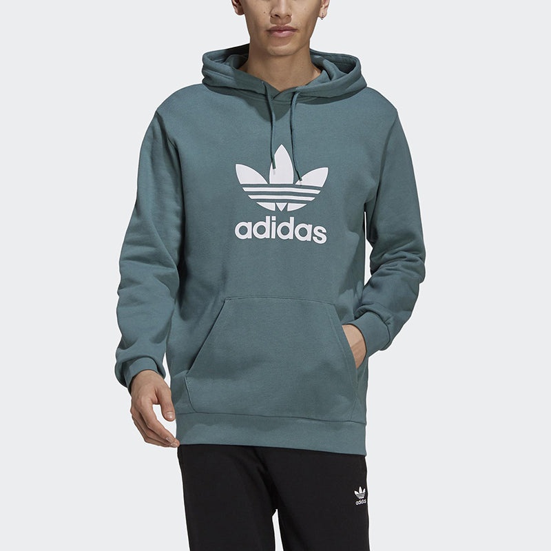 adidas originals Casual Sports Hooded Long Sleeve Sweater For Men Green GN3461 - 3