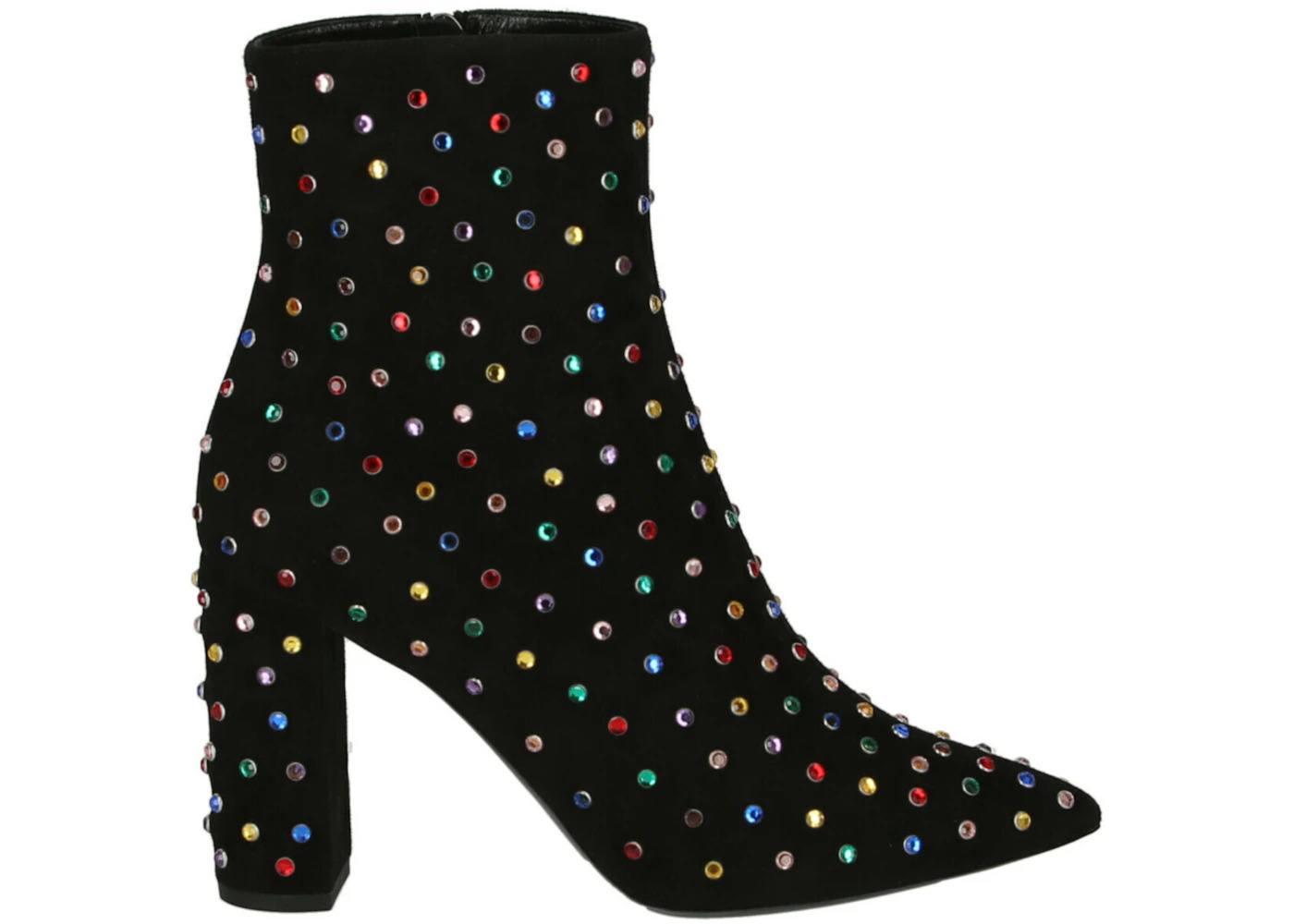 Saint Laurent Betty Embellished Ankle Boots Black Suede (Women's) - 1