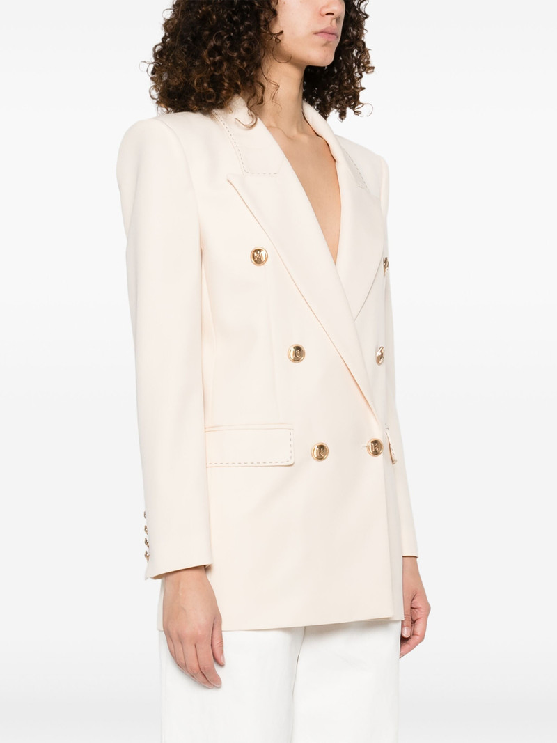 Elisabetta Franchi Contrasting-stitching Virgin-wool Blazer 5