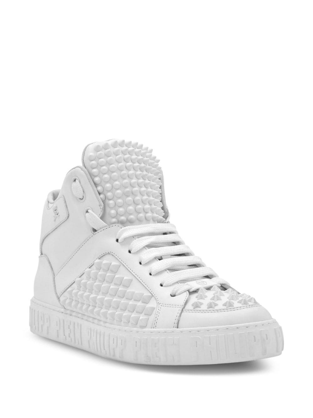 spike-effect mid-top sneakers - 2