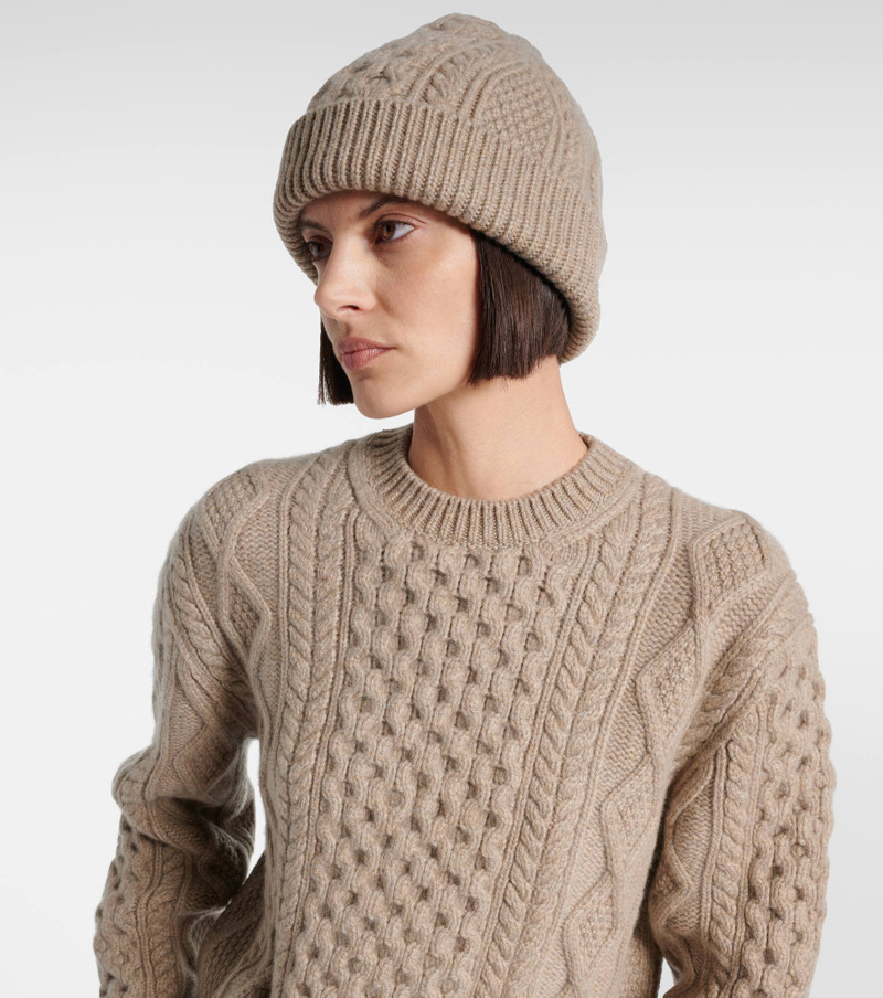 Loro Piana Cable-knit cashmere beanie outlook