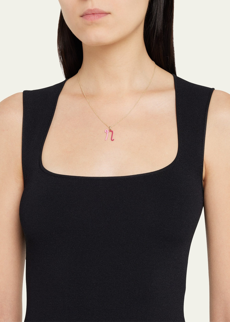 BEA BONGIASCA Letter N Pendant Necklace with Duo Colour Enamel outlook