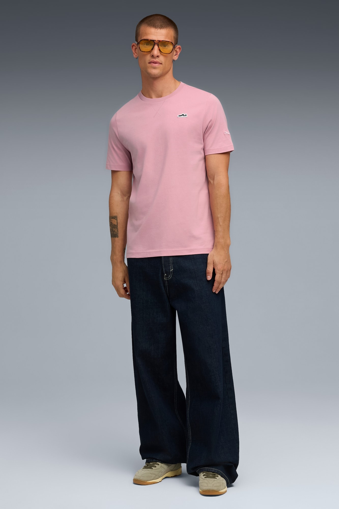 WARDROBE ESSENTIALS Suede Logo Men's Tee - 5