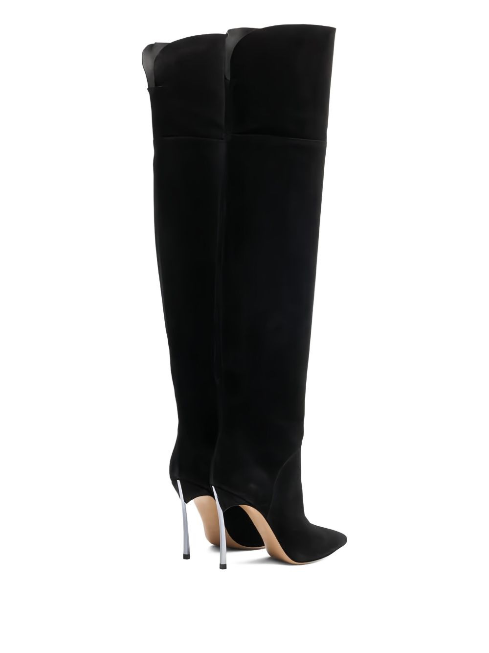 100MM metallic-heel suede over-the-knee boots - 3