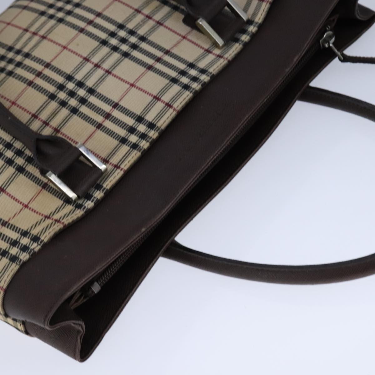 Burberry Nova Check Hand Bag Canvas Beige - 6