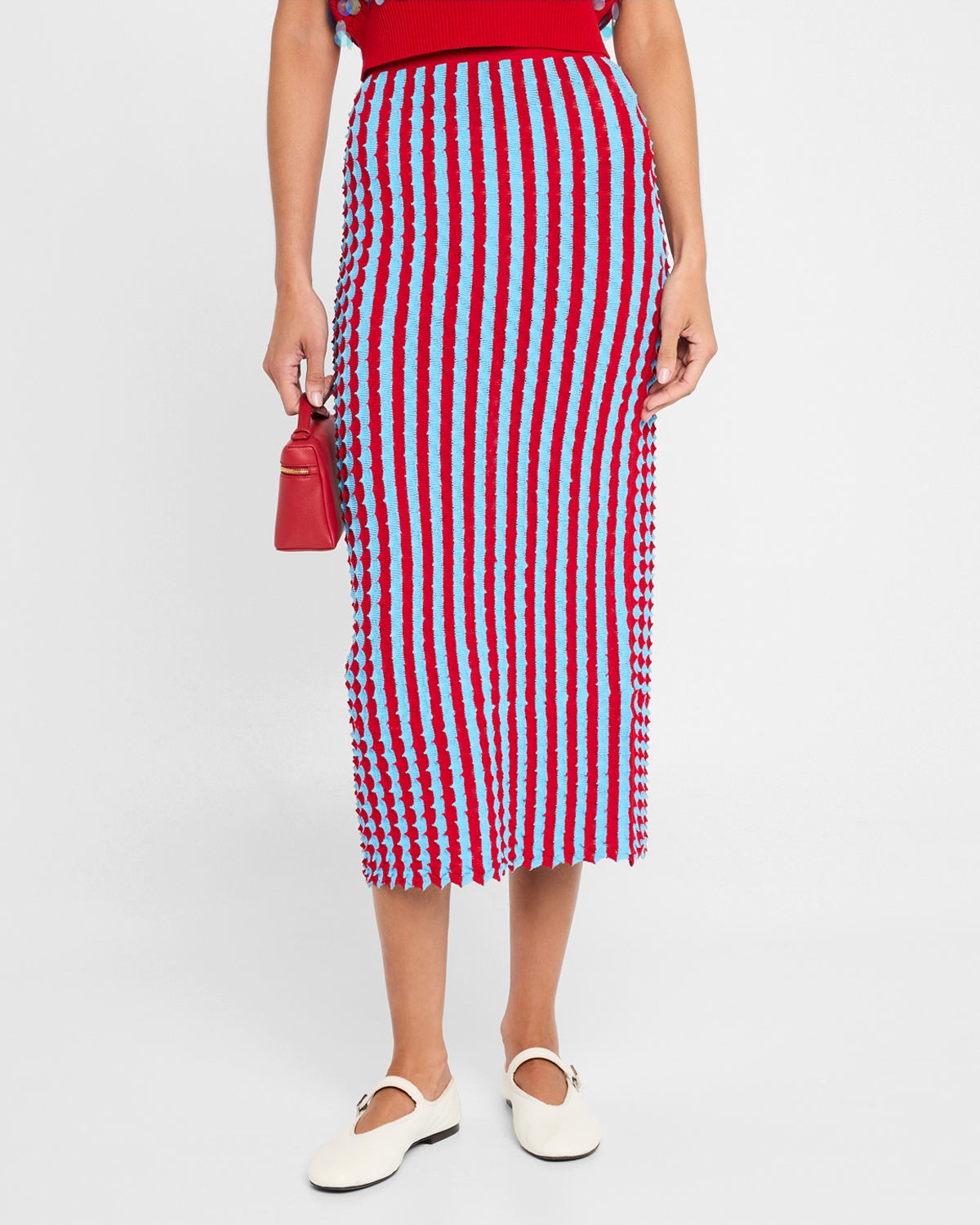 Capucine Striped Knit Maxi Pencil Skirt - 4