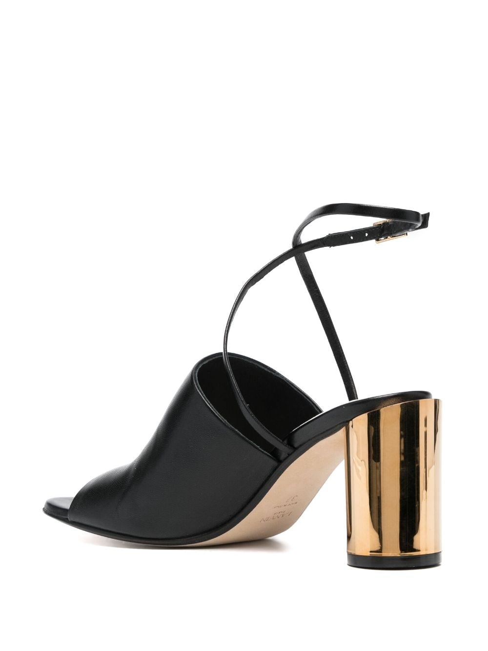 metallic-heel 75mm leather sandals - 3