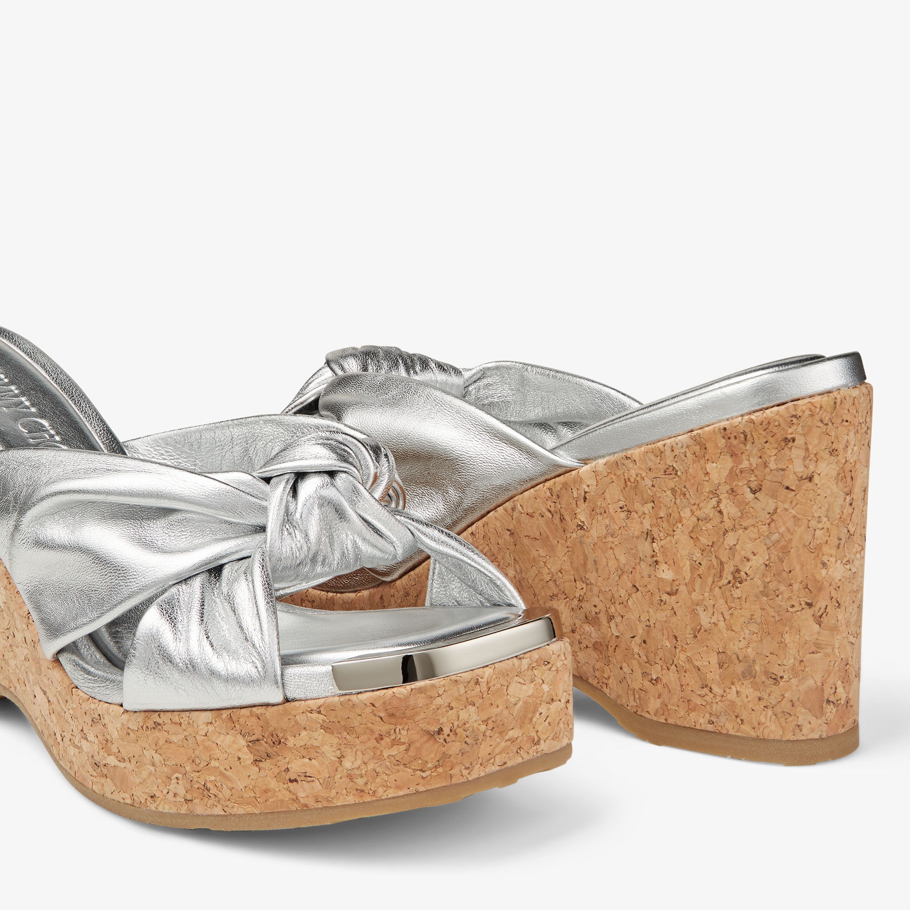 Avenue Wedge 110
Silver Metallic Nappa Wedge Mules - 3