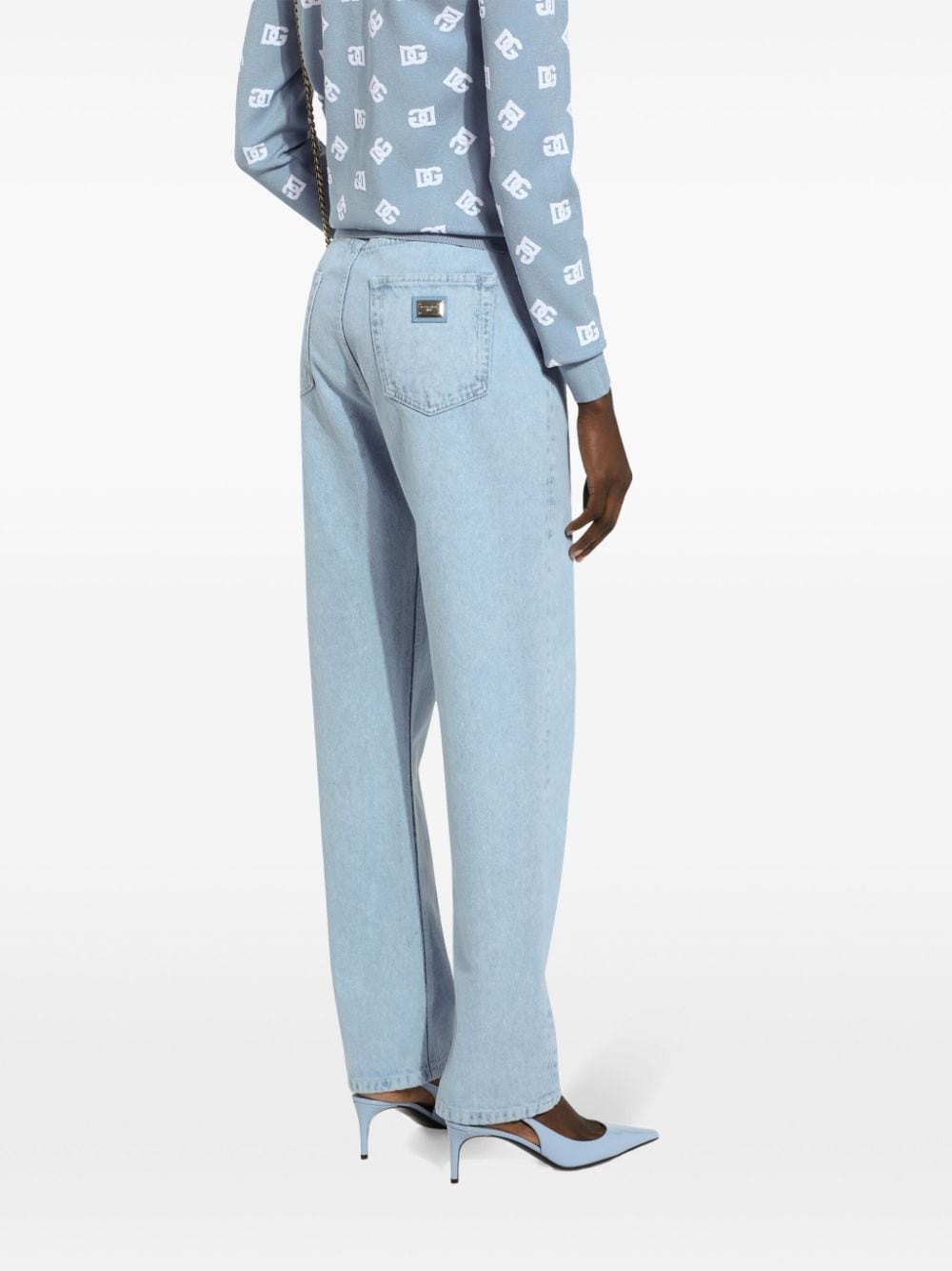 high-waisted slim-legged jeans - 4