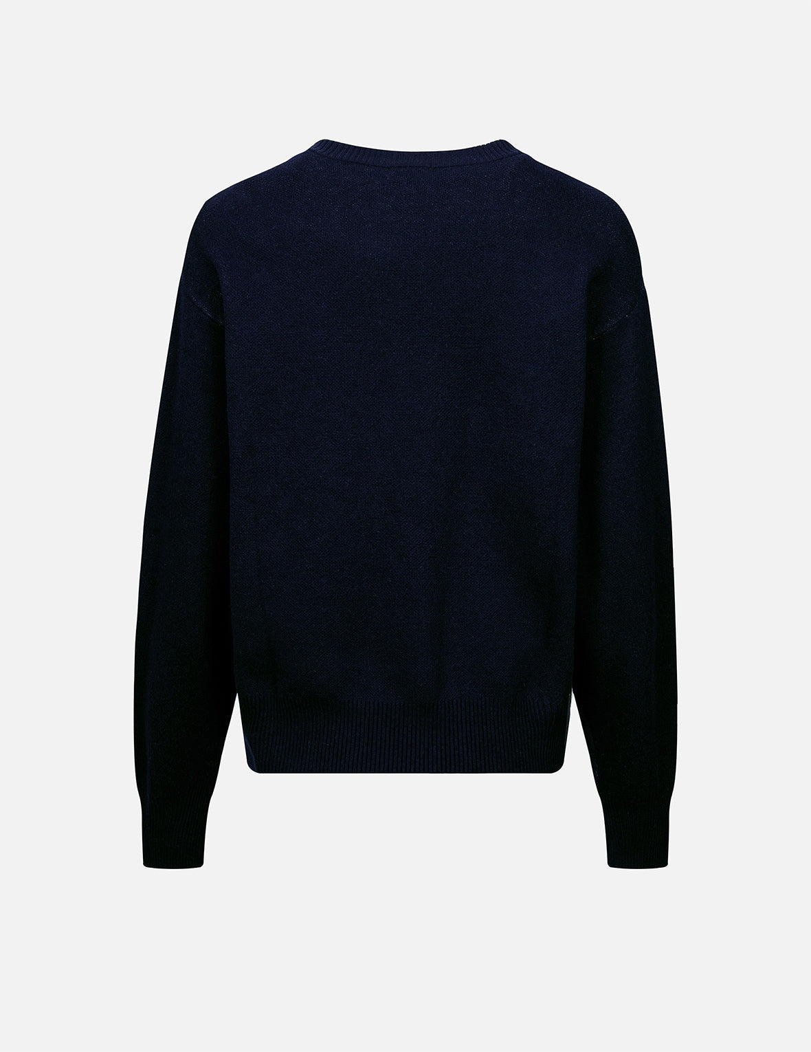 Text Jacquard Fashion Fit Knit Sweater with Crochet Badges - 2