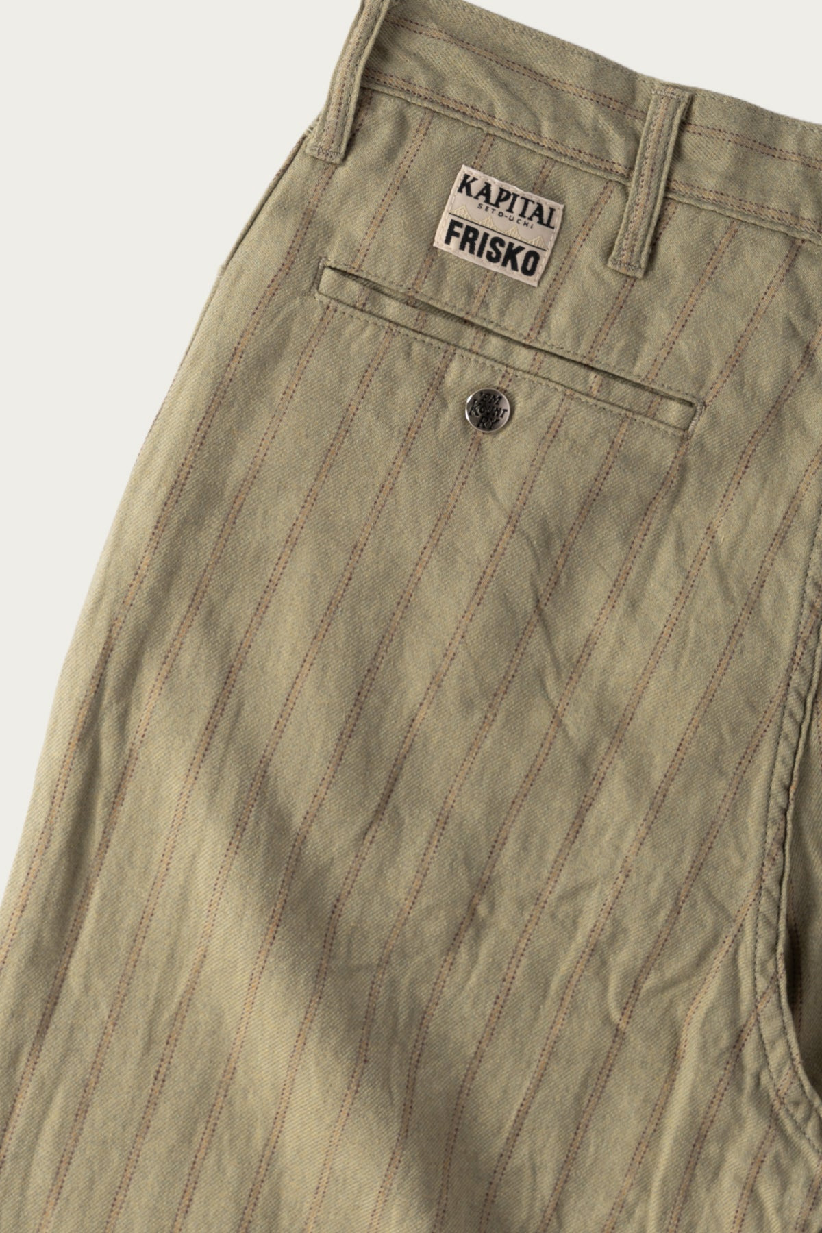 Cotton Linen GIBSON Stripe 5P FRISKO - Light Green - 3